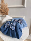 Pearl Bow Denim Batwa