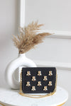 Crystal Dragonfly Denim Flap Bag