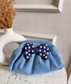 Pearl Bow Denim Batwa